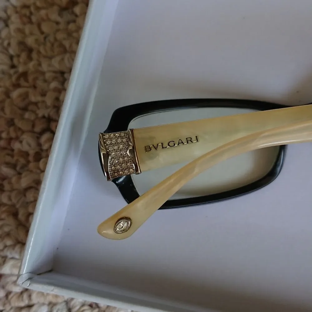 BVLGARI BLACK On yellow MARBLE EYEGLASSES 52-16-135mm - FRAME ONLY